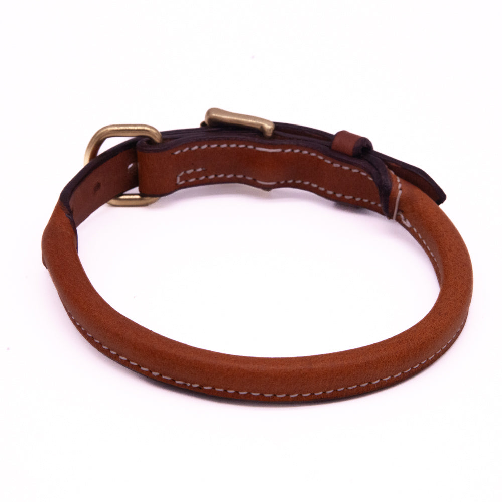 Rolled Leather Dog Collar